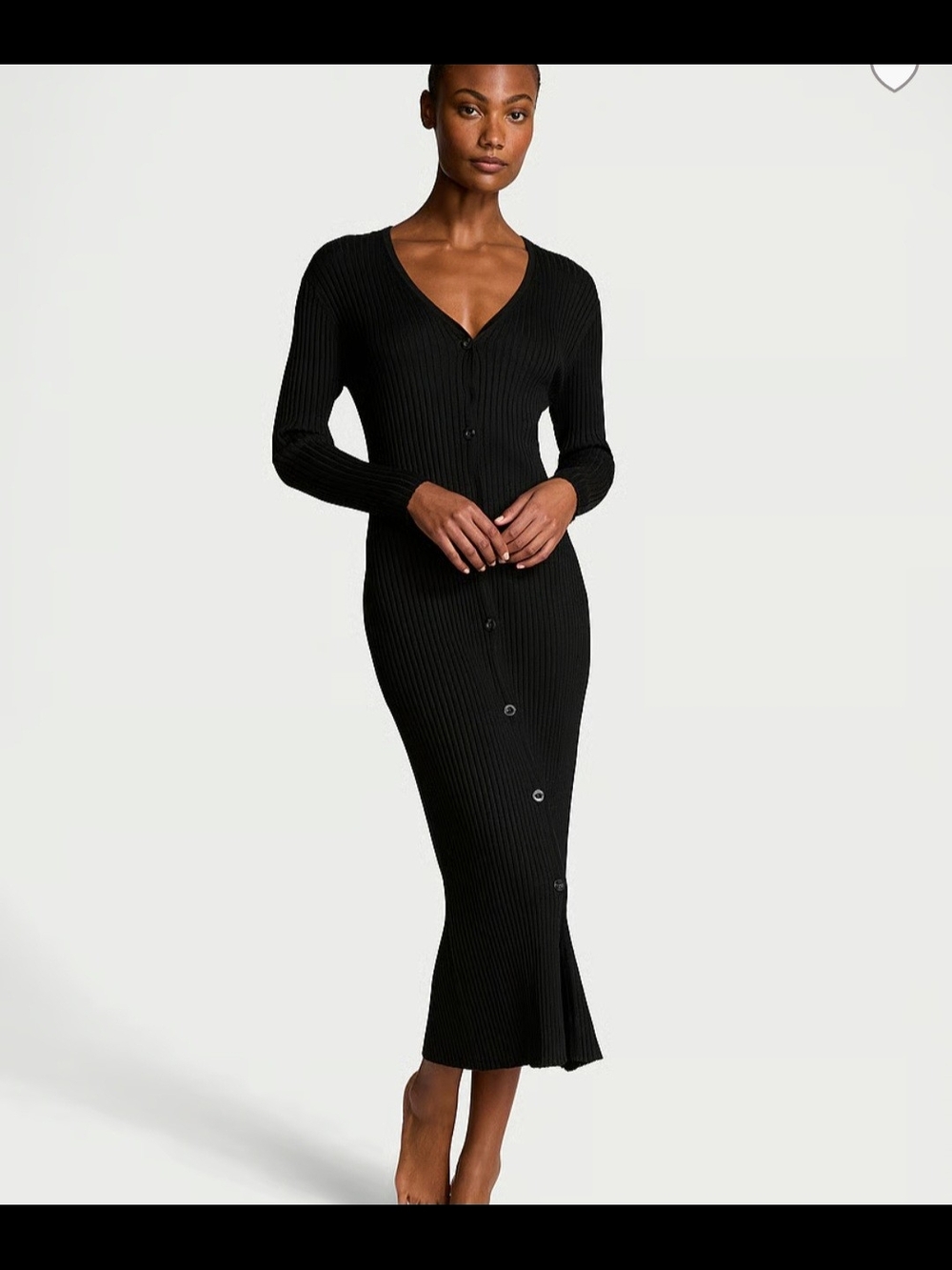 Victoria's Secret Luxe Knit Cardigan Dress Button-front Styling L